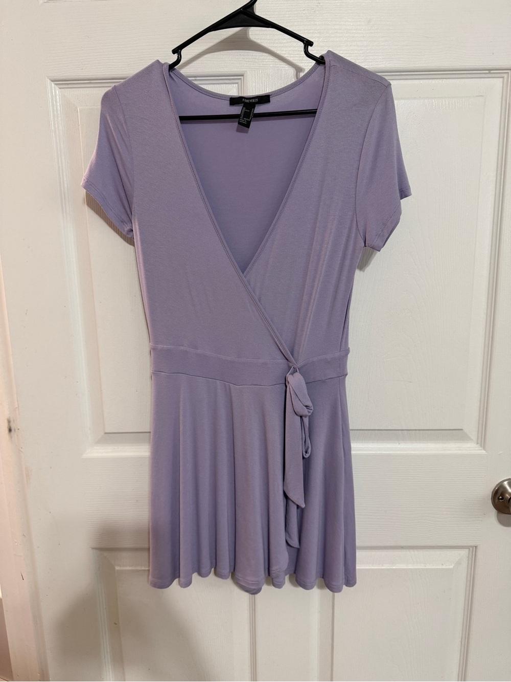 Forever 21 Lavender Wrap-Front Short Sleeve Tunic
